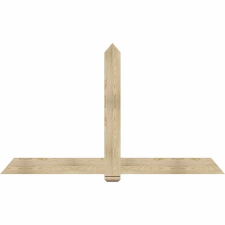 Ekena Millwork Eugene Rough Sawn Timber Gable Bracket, Douglas Fir, 84"W x 49"H x 2"D x 6"F, 14/12 Pitch GBW084X49X0206EUG00RDF